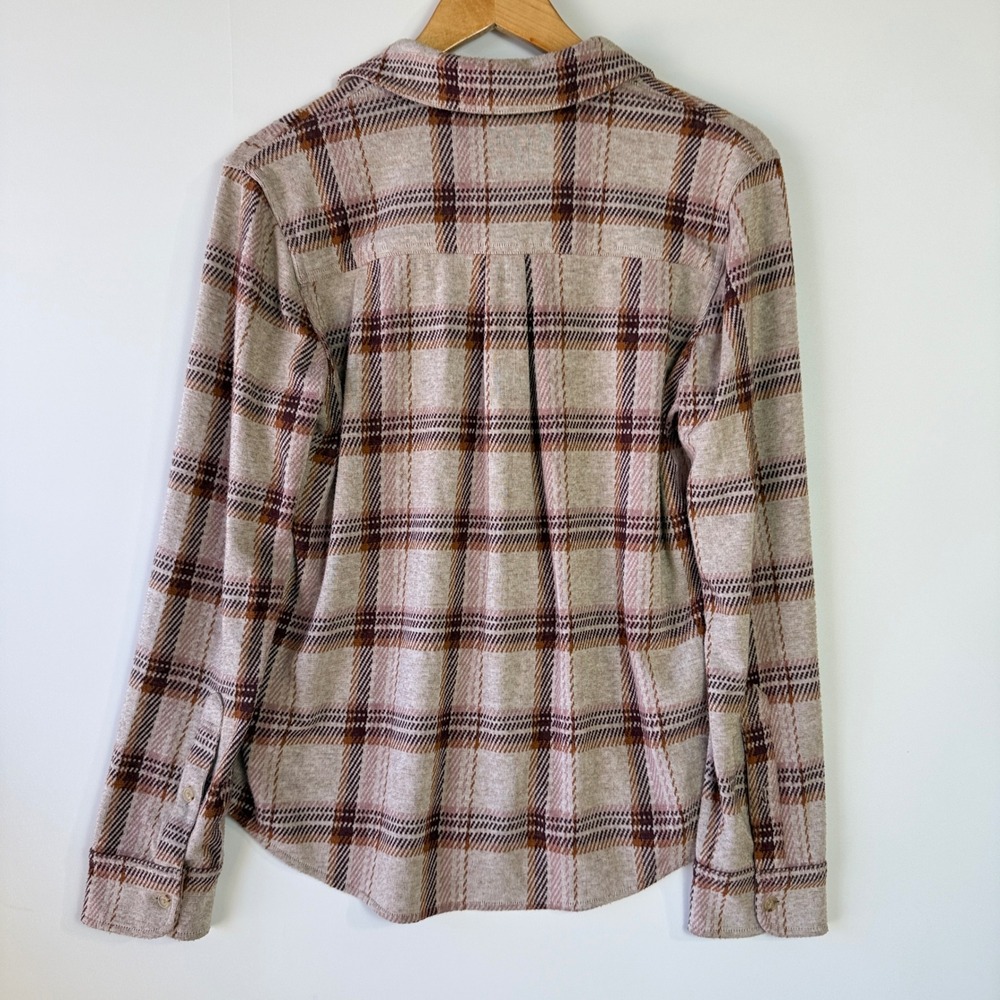 Faherty Legend Sweater Shirt Womens S Cranberry Haze Plaid Knit Excellent - Picture 4 of 9